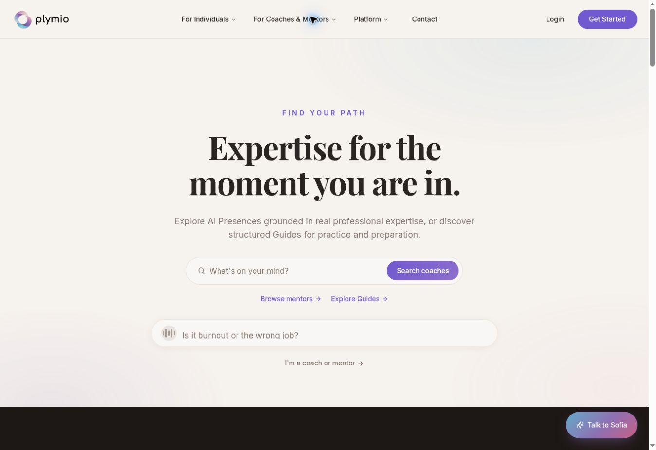 Plymio public site: expertise, AI Presences and Guides